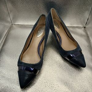 Alfani Navy Blue Kitten Heels Elegant Design Womens Size 8